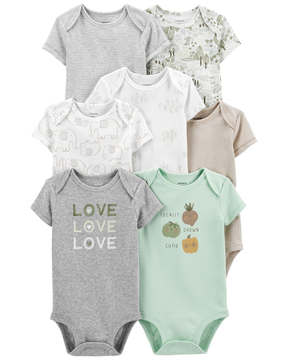 Multi Baby 7Pack ShortSleeve Original Bodysuits
