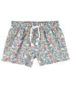 Baby Floral Print Drawstring Sun Shorts, image 1 of 2 slides