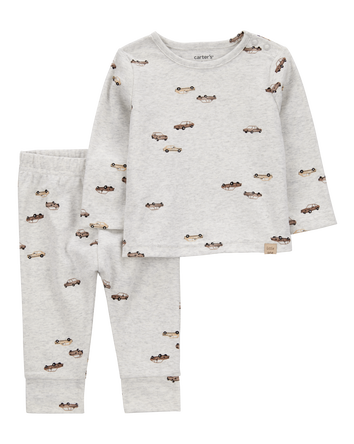 Baby 2-Piece Car Print Long-Sleeve Tee & Pant Set, 