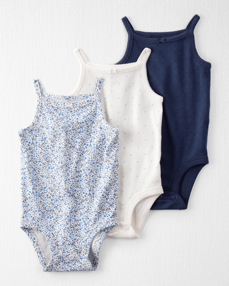 Baby 3-Pack Organic Cotton Rib Bodysuits, image 1 of 6 slides