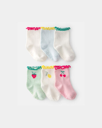 Baby Girl 6-Pack Fruit Crew Socks, 