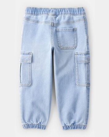 Toddler Boy Mid-Rise Denim Cargo Joggers - Blue, 