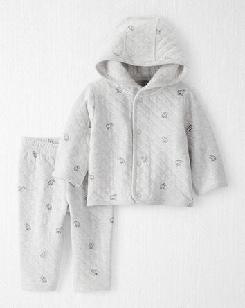 Baby Girl 2-Piece Cardigan & Pants Set Made with Organic Cotton, 