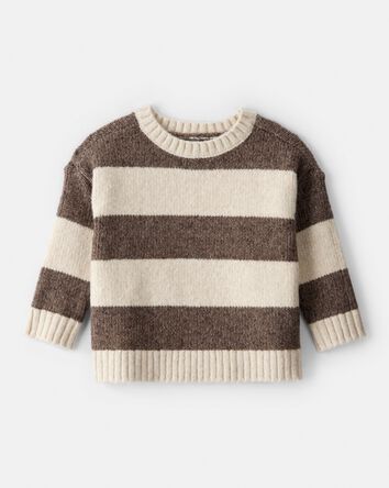 Baby Boy Striped Long-Sleeve Sweater - Brown, 