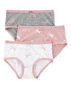 3-Pack Unicorn Print Brief Cotton Underwear, image 1 of 2 slides