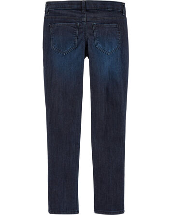 Kid Dark Blue Wash Skinny-Leg Jeans, 