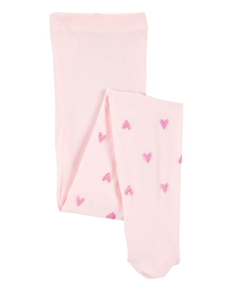 Baby Girl Heart Tights - Pink, image 1 of 2 slides