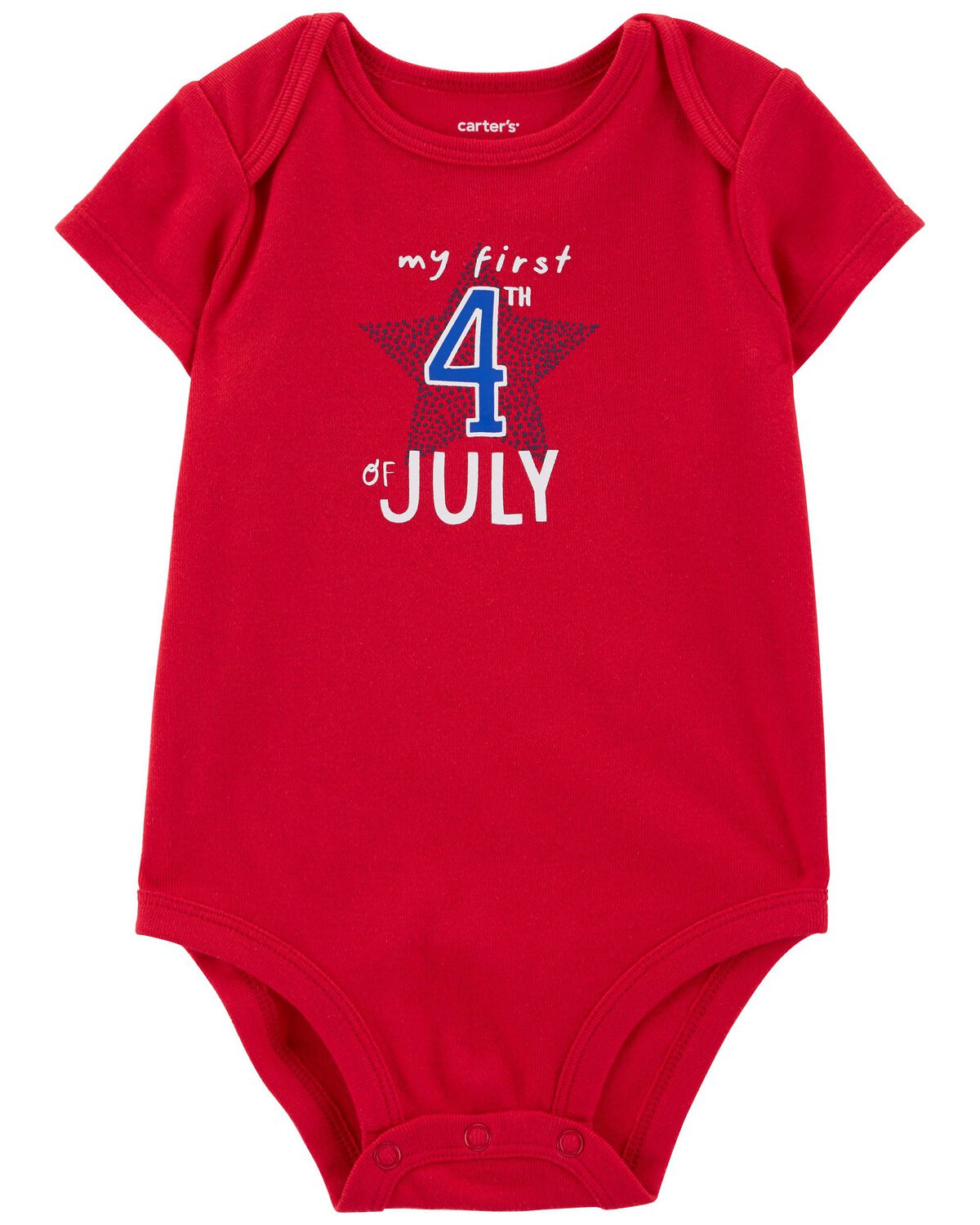 Red Baby First 4th Of July ShortSleeve Bodysuit