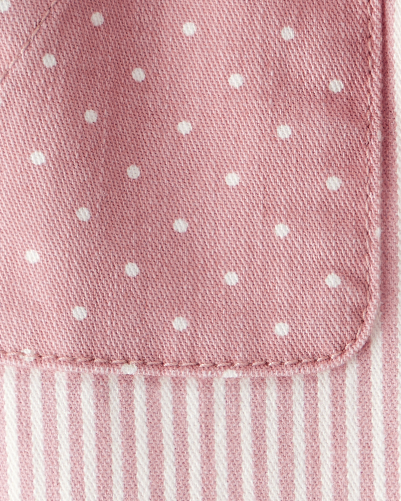 Baby Vintage Inspired Twill Striped & Polka Dot Pants - Pink, image 3 of 4 slides