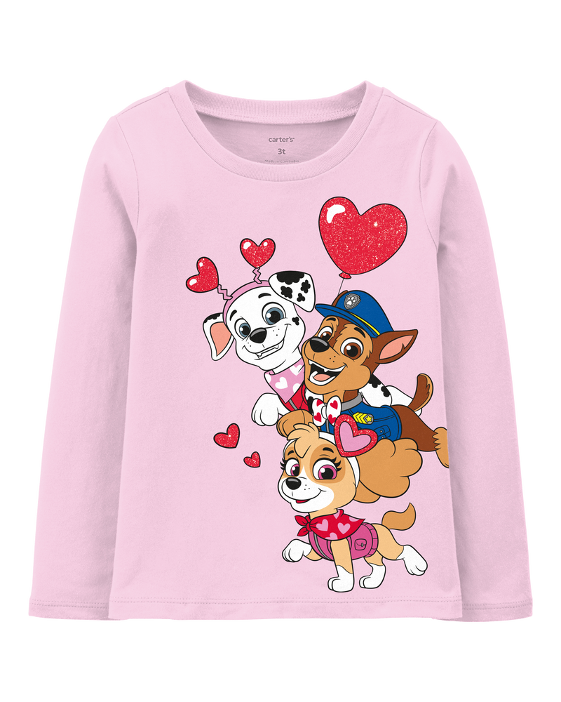 Toddler PAW Patrol Valentine's Day Tee - Pink, image 1 of 3 slides