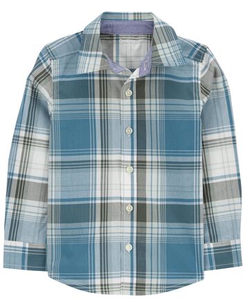 Plaid Button-Front Shirt, 