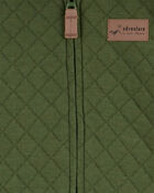 Baby Hooded Quilted Long-Sleeve Jumpsuit - Green, image 2 of 3 slides