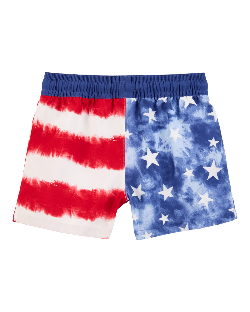 Toddler Boy Fourth of July Flag Swim Trunks, image 2 of 4 slides