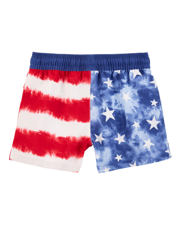 Toddler Boy Fourth of July Flag Swim Trunks, 
