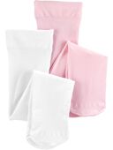 White/Pink - Toddler 2-Pack Tights