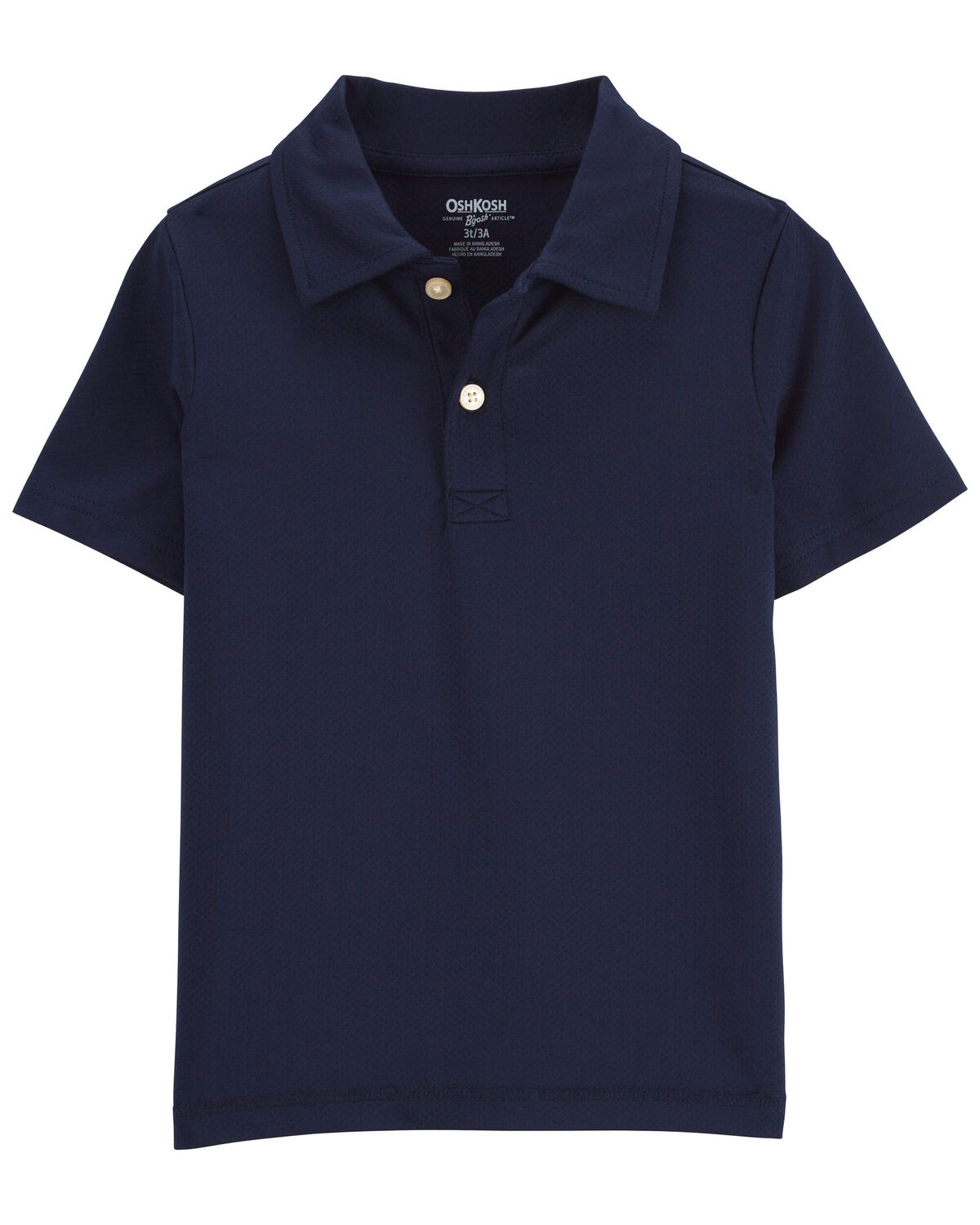 Toddler Polo Shirt in Moisture Wicking Active Mesh