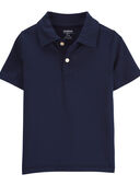 Navy - Toddler Polo Shirt in Moisture Wicking Active Mesh