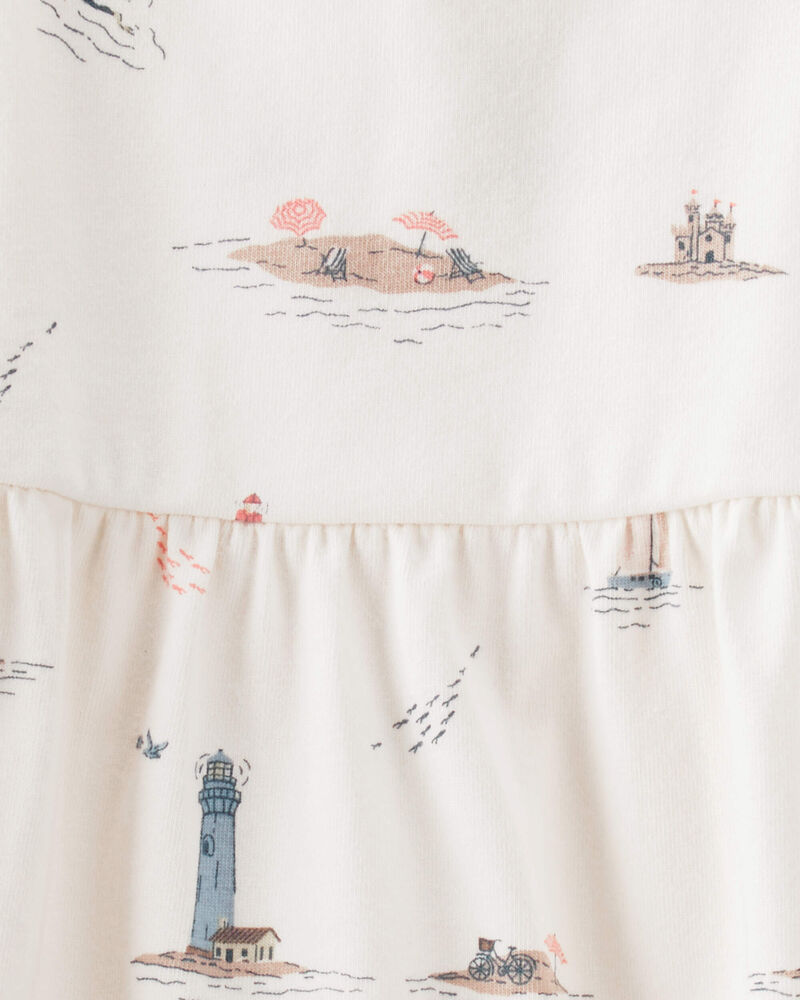 Baby Organic Cotton Dress in Coastal Vacation Print, image 5 of 6 slides