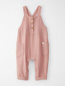Dusty Rose - Baby Organic Cotton Gauze Overalls in Pink