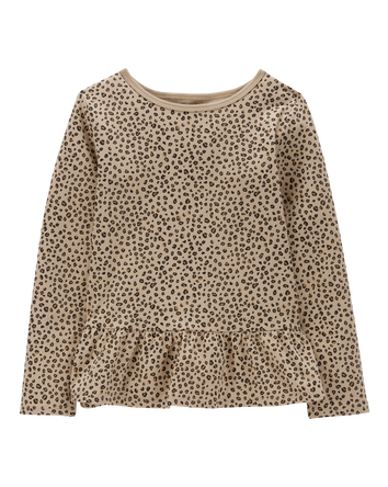 Kid Leopard Peplum Top, 