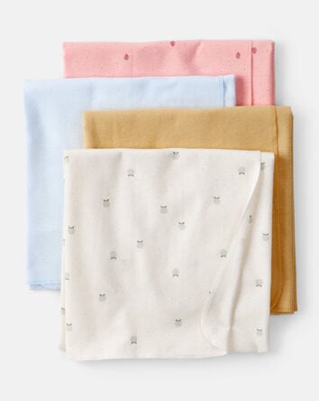 Baby 4-Pack Fruit Print Receiving Blankets, 
