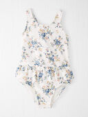 Vintage Floral Print - Toddler Recycled Ruffle Swimsuit