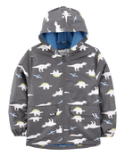 Dinosaur Color Changing Rain Jacket - Grey, image 1 of 6 slides