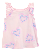 Toddler Tie-Dye Heart Flutter-Sleeve Tank - Pink/Purple, image 1 of 3 slides
