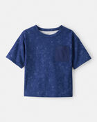 Boys Acid Wash Cotton Short-Sleeve Pocket Tee - Navy, image 1 of 3 slides