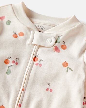 Baby Organic Cotton Fruit-Print Sleep & Play Pajamas, 