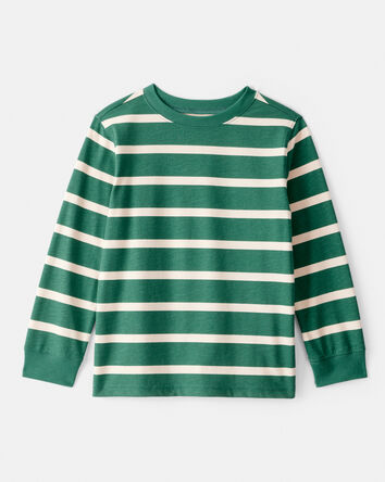Boys Striped Long-Sleeve Tee - Green, 