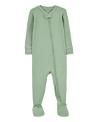 Baby Solid PurelySoft Footie 1-Piece Pajamas - Green, image 1 of 4 slides