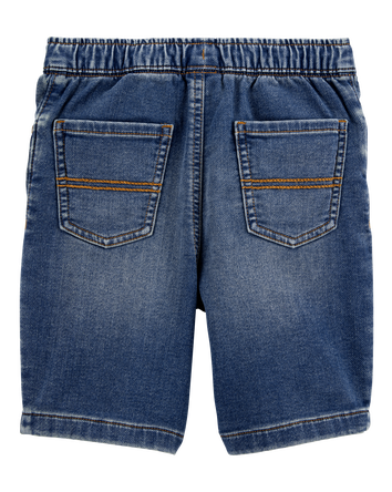 Kid Pull-On Denim Shorts - Navy, 