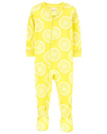 Baby 1-Piece Lemon 100% Snug Fit Cotton Footie Pajamas, 