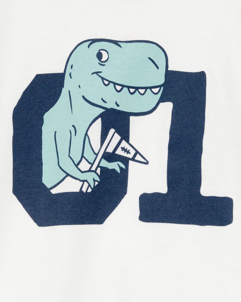 Toddler Dino Short-Sleeve Graphic Tee - Ivory, image 2 of 2 slides