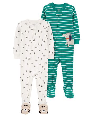 Baby 2-Pack 100% Snug Fit Cotton 1-Piece Footie Pajamas
, 