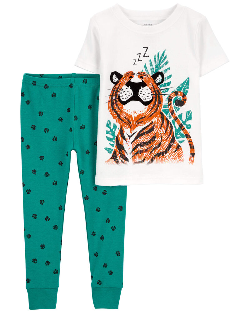 Baby 2-Piece Tiger 100% Snug Fit Cotton Pajamas, image 1 of 2 slides