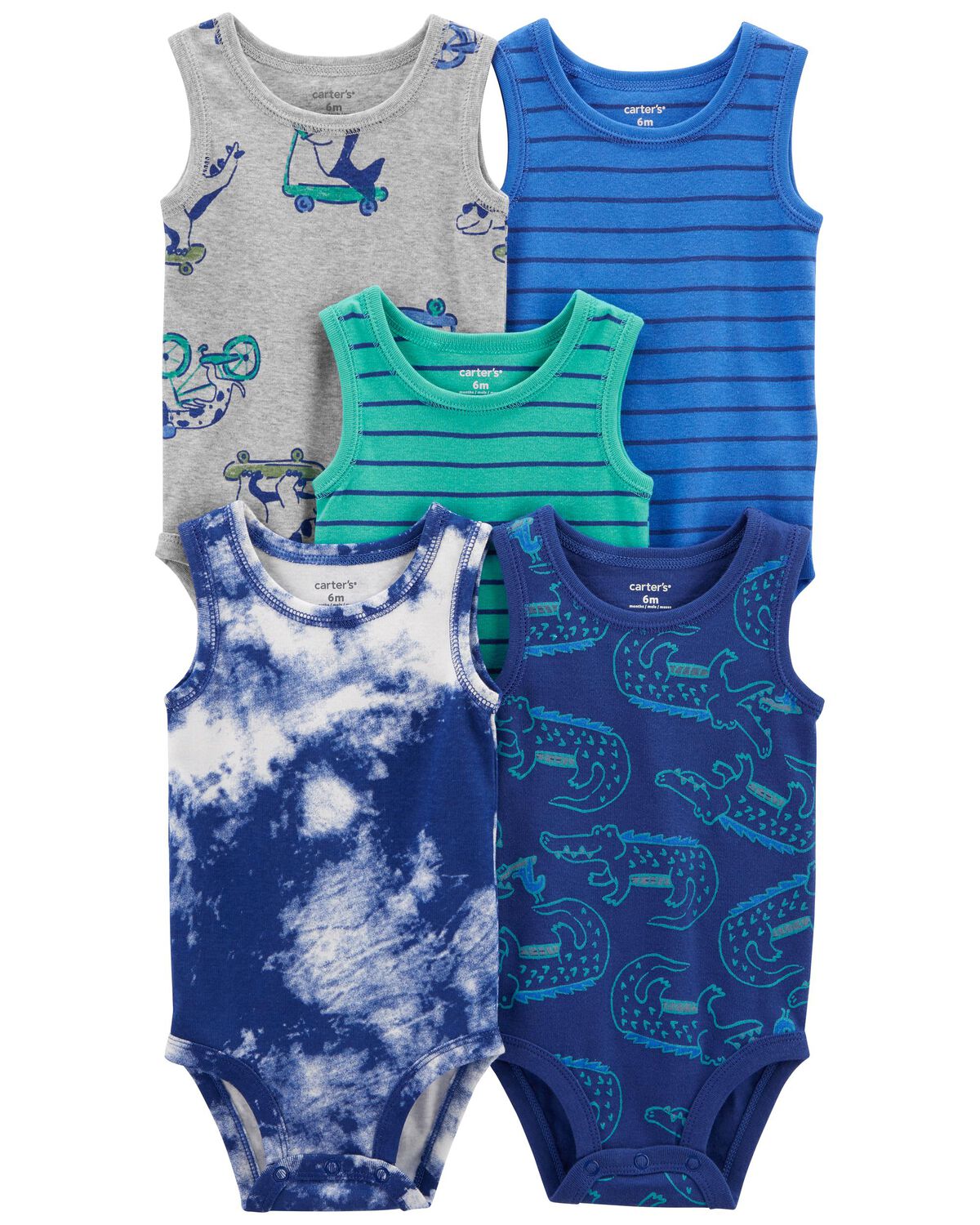Multi Baby 5Pack Tank Bodysuits