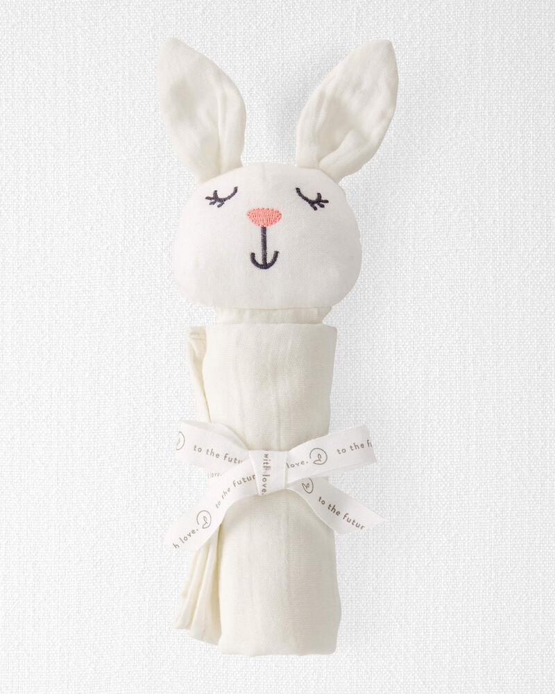 Baby Organic Cotton Muslin Bunny Lovey, image 2 of 4 slides