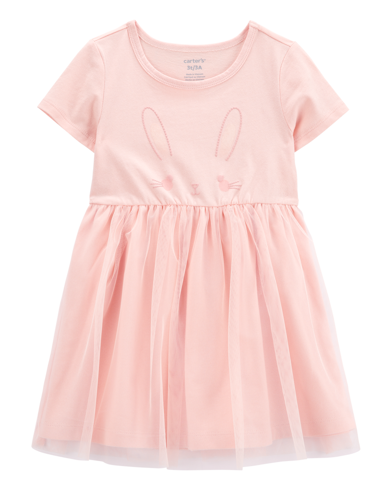 Toddler 2-Piece Bunny Tutu Dress & Wave Trim Cardigan Sweater Set, image 4 of 6 slides