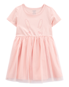 Toddler 2-Piece Bunny Tutu Dress & Wave Trim Cardigan Sweater Set, image 4 of 6 slides