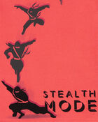 Kid Ninja Print Snug Fit Cotton 4-Piece Pajamas, image 2 of 4 slides