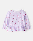 Toddler Girl Floral Long-Sleeve Top - Purple, image 1 of 3 slides