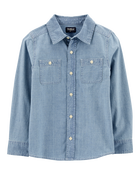 Kid Button-Front Chambray Shirt, image 1 of 5 slides