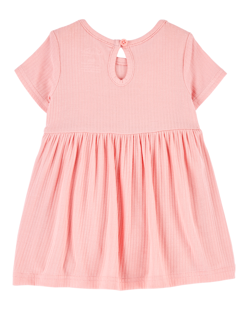 Baby Girl Solid PurelySoft Bodysuit Dress - Pink, image 3 of 7 slides