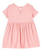 Baby Girl Solid PurelySoft Bodysuit Dress - Pink, image 3 of 7 slides