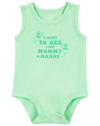 Baby Bee Like Mommy And Daddy Sleeveless Bodysuit, 