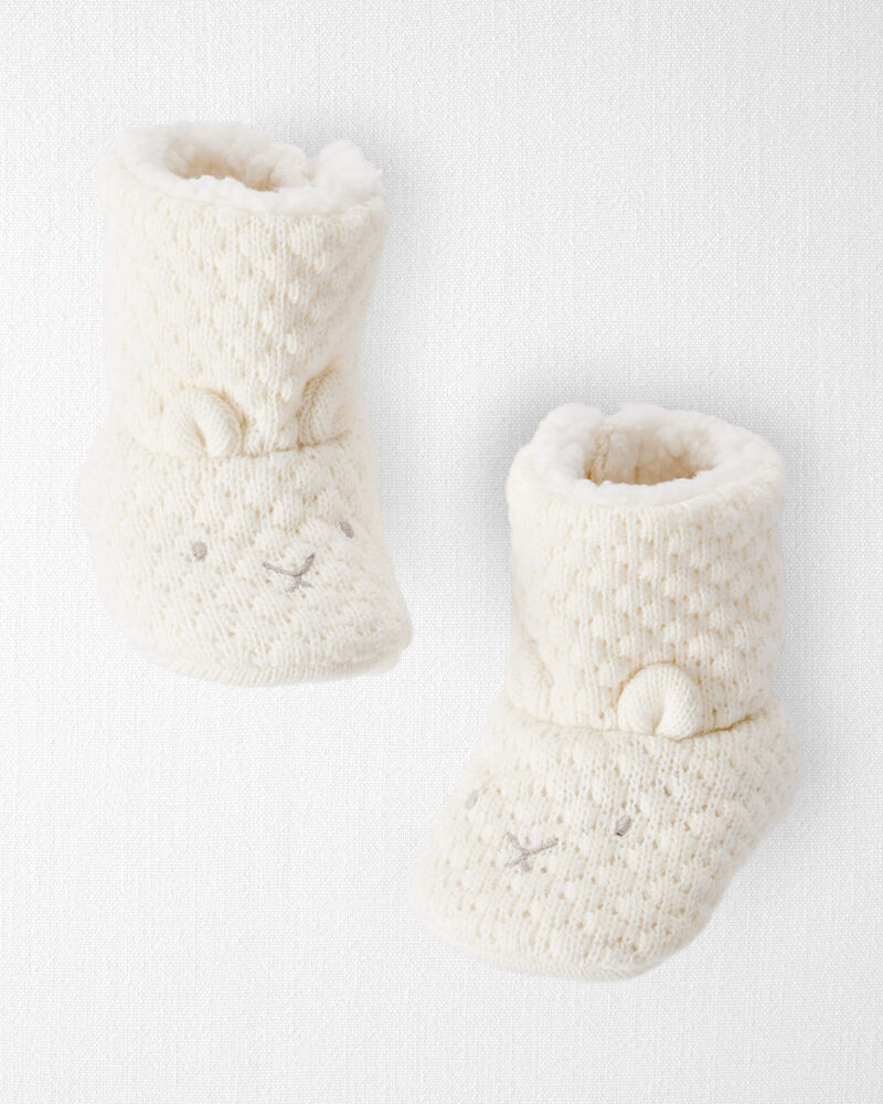 Baby Organic Cotton Sweater Knit Booties, image 1 of 4 slides