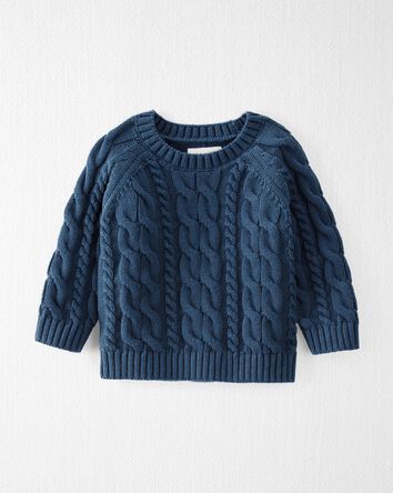 Baby Organic Cotton Cable Knit Sweater, 