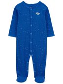 Blue - Baby Dinosaur Snap-Up Thermal Sleep & Play Pajamas